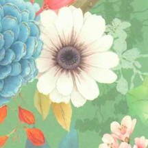 Chinoiserie Flowers on Green Italian Paper ~ Kartos Italy